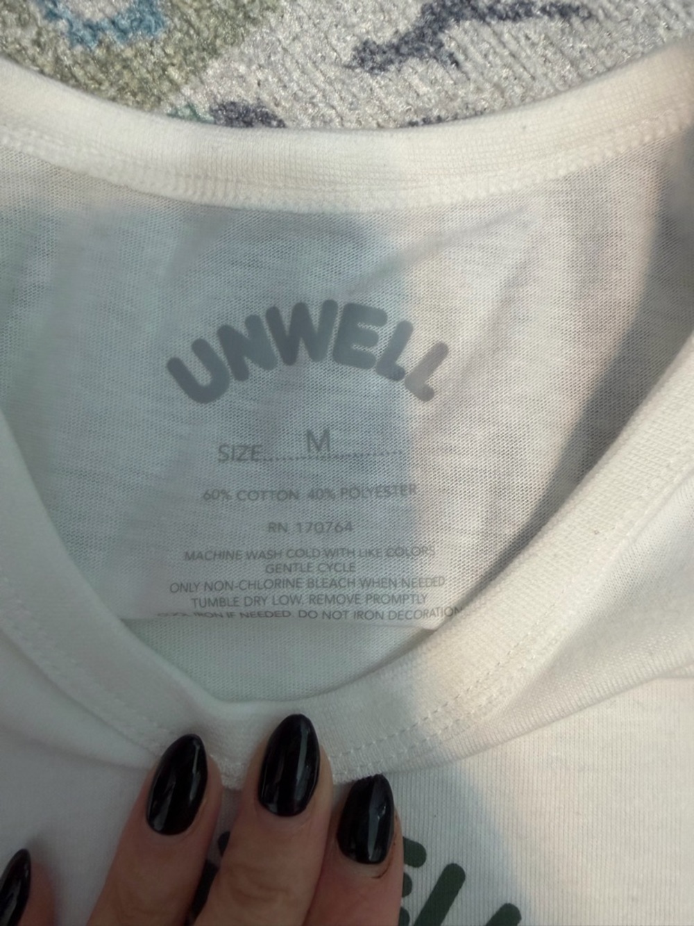 Unwell White Tee with Dog Graphic - Picture 3 of 6